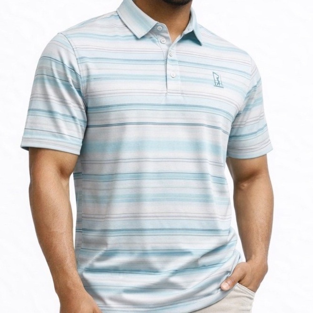 PGA Tour Pro Series‎ Men's XXL Polo Shirt Blue Golf Stretch Athletic Fit